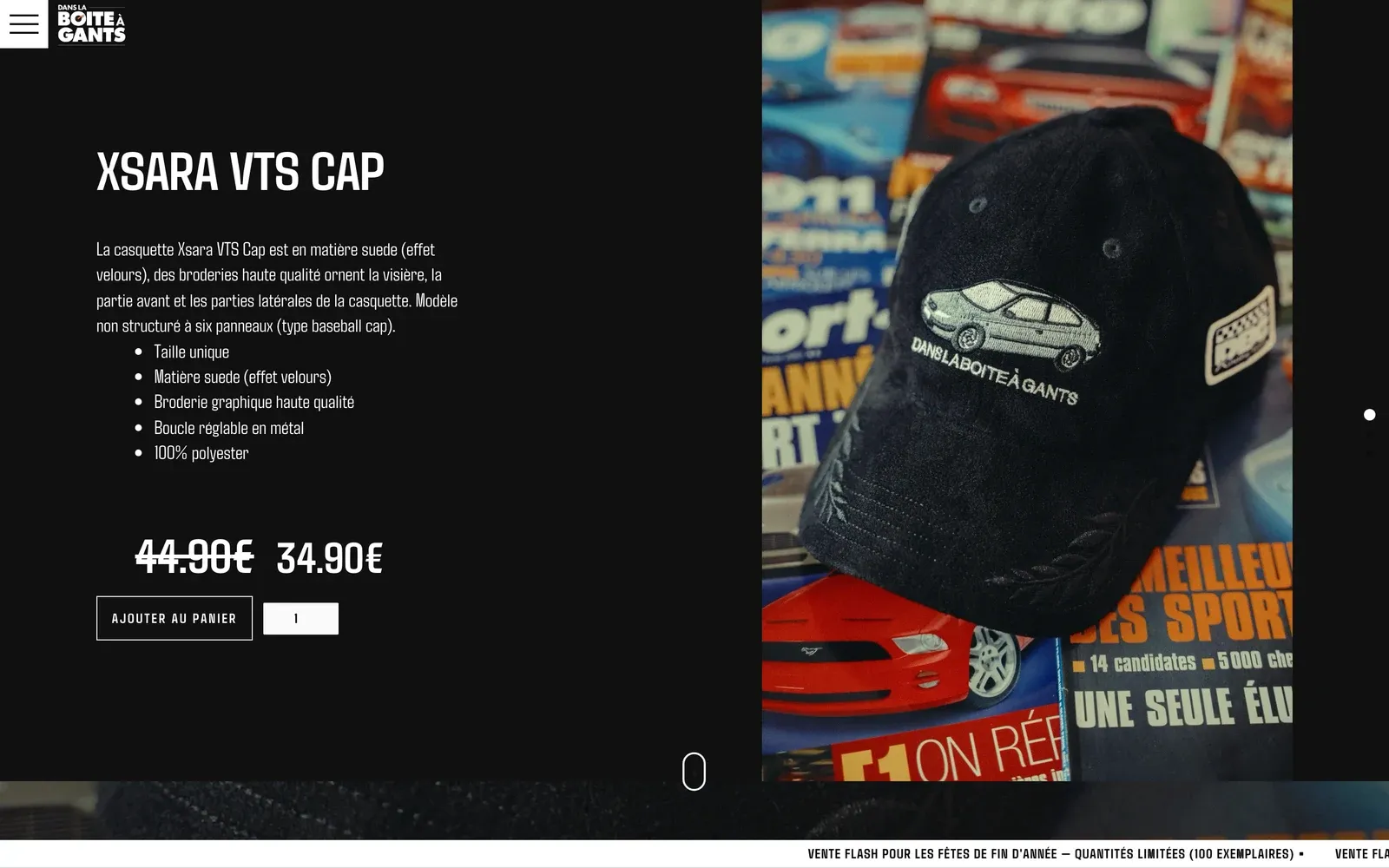 Page d'accueil du site Dans La Boîte à Gants — Shop