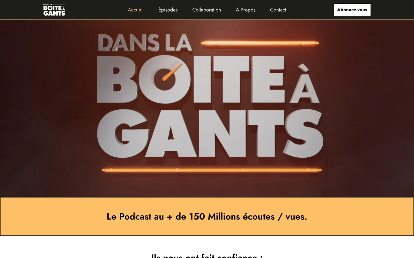 Page d'accueil du site Dans La Boîte à Gants